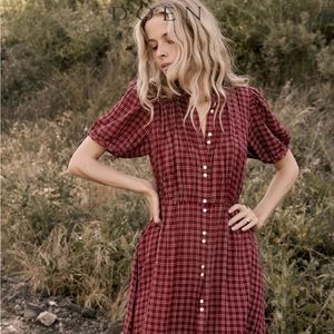 Doen Revi Dress in Rouge Cottage Plaid